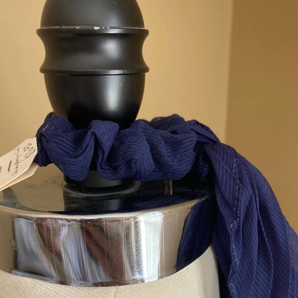 Game Day‎ Navy Blue Pleated Pony Tail Scarf NWT